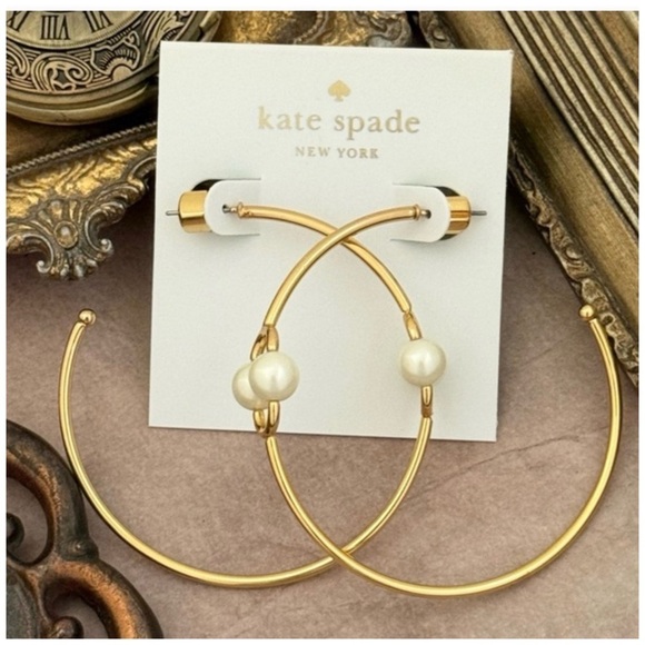 KATE SPADE • Nouveau Pearl Hoop Earrings - Picture 5 of 5